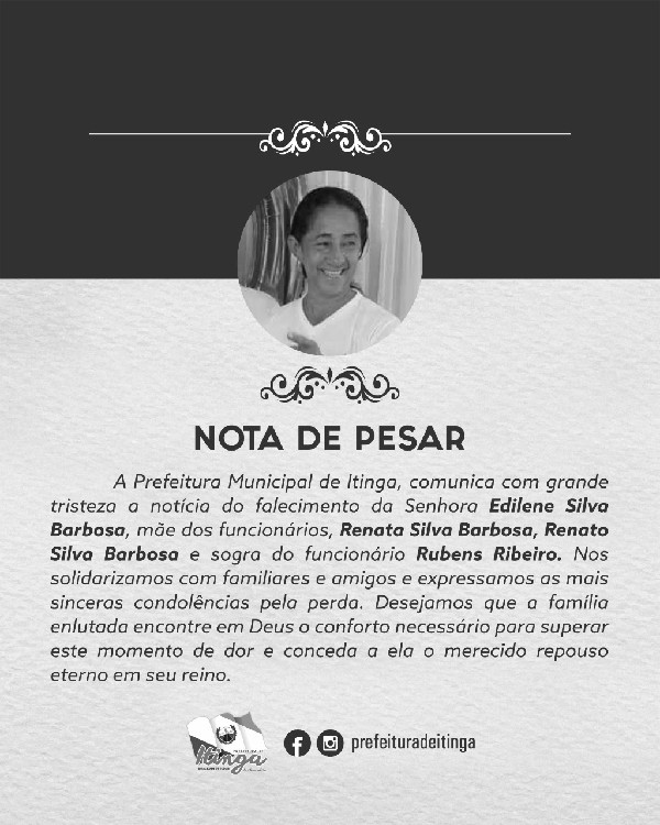 Nota de Pesar: Edilene Silva Barbosa