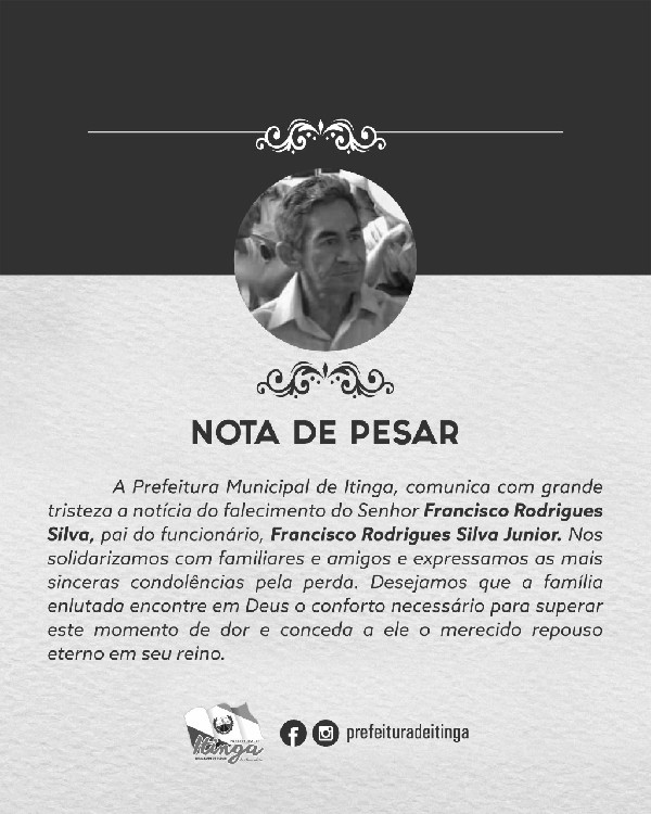 Nota de Pesar: Francisco Rodrigues Silva