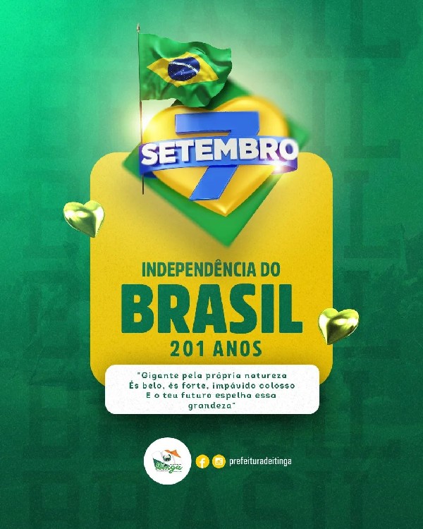07 de setembro - Dia da Independência do Brasil