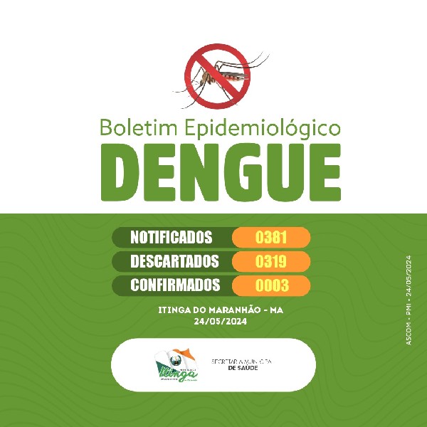 Boletim Epidemiológico da Dengue 24/05